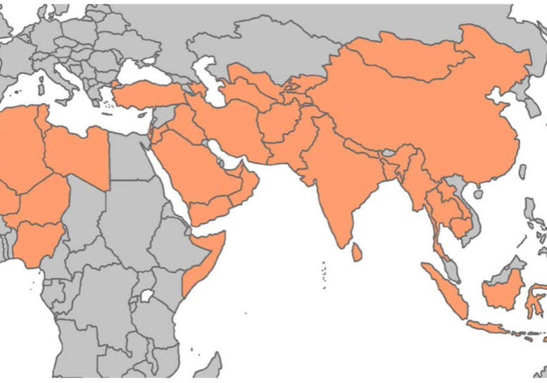 Map of 40 least reached countries.